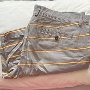 Gray Shorts with Yellow Stripes